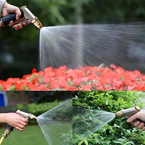 FANHAO Garden Spray Gun with Brass Nozzle, Heavy Duty High Pressure Adjustable Spray Spray Nozzle for Car Washing Pets Garden/Sidewalk Cleaning