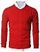 Ohoo Mens Slim Fit Light Weight V-Neck Pullover Sweater