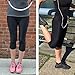 Sport-it Women's Yoga Capri Leggings with Pocket, Black Workout Capris Pants