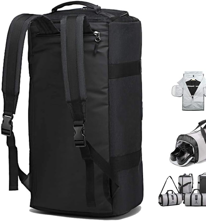 OZUKO Gym Bag Backpack, 4 in 1 Carry-on Garment Bag Large Duffel Bag Suit Travel Bag Weekend Bag Flight Bag Overnight Bag with Shoes Compartment