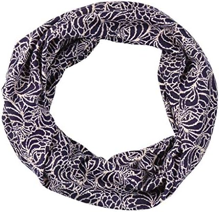 Hijing Womens Cotton Scarf, Lightweight 2 Layer Secret Zipper Infinity Scarf Zebra and Lotus Printed Winter Warm