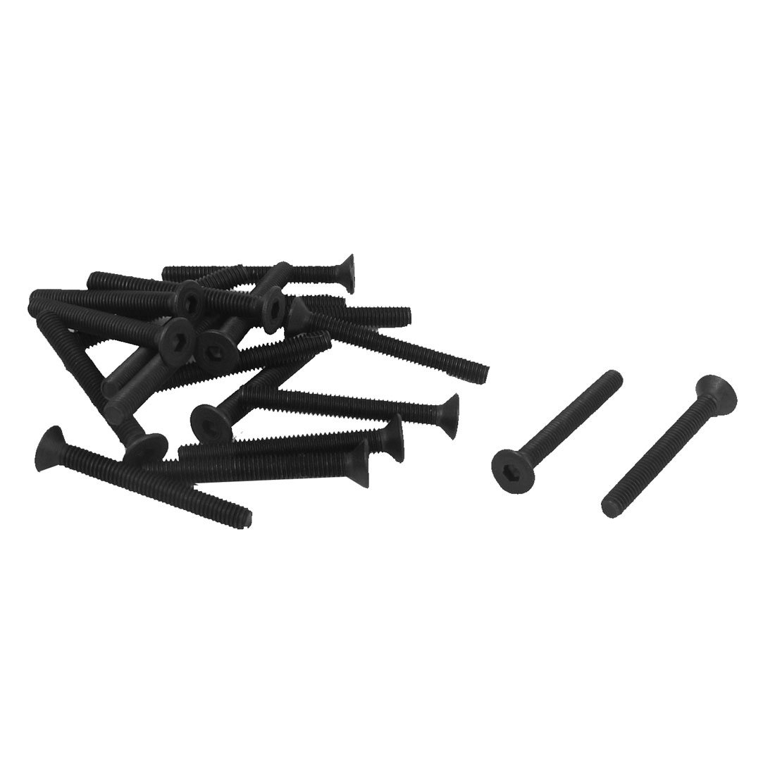 Sourcingmap M3 x 25mm Metric Hex Socket Countersunk Head Screw Bolts Black 20PCS