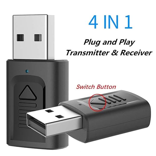 thumbnail image 2 of SZMDLX USB Bluetooth 5.3 Transmitter Receiver 3 In 1, HiFi Wireless Audio Adapter, 3.5mm Bluetooth Auxiliary Adapter For Car TV Headset PC Home Stereo 2 of 12