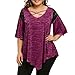 GONKOMA Women Plus Size Short Sleeve T-Shirt Casual V-Neck Blouse Tops Loose Tunic Shirt Tees