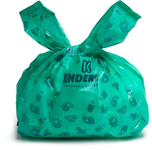 Disposable Diaper Bags, by Kinderific, Fresh Scent, Packed in 4 Resealable Ziploc Bags, 400 Bags