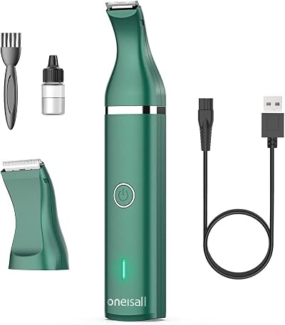 oneisall Dog Paw Trimmer Quiet Dog Clippers Two Blade Two Speed USB Rechargeable