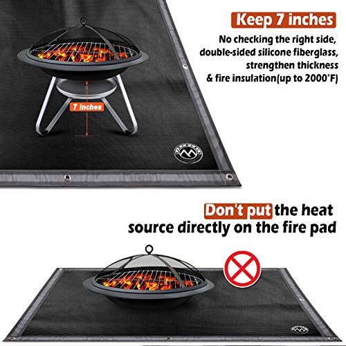 OutdoorMaster Fire Pit Mat Upgrade Insulation Cotton 5layer Design 36