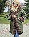 Roiii Ladies Quilted Casual Vintage Faux Fur Collar Warm Thick Womens Jacket Coat