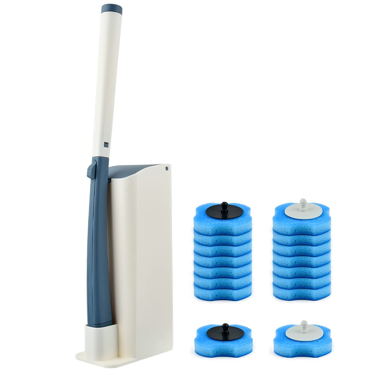 Disposable Toilet Brush with Holder 17PCS Set Toilet Cleaning Brush Disposable Bathroom Toilet Brush Holder Set Toilet Cleaning System Disposable Toilet Cleaning Brush Kit Toilet Bowl Brush Holder