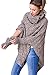 WozWoz Women's Polo Neck Knit Poncho Cape Jumper + Arm Warmer Fingerless Gloves