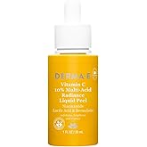 DERMA E Vitamin C 10% Multi-Acid Radiance Liquid Peel with Lactic Acid, 1 Fl Oz, Niacinamide & Bromelain, Exfoliating & Brightening Facial Peel, For Uneven Skin Tone & Discoloration