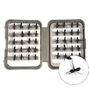 Newshot Mouches De Pêche à La Mouche, Kit De 40 Leurres Secs Pour Fourmis Avec Boîte Pour Truite, Chevesnes