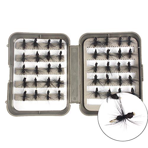 Newshot Mouches De Pêche à La Mouche, Kit De 40 Leurres Secs Pour Fourmis Avec Boîte Pour Truite, Chevesnes