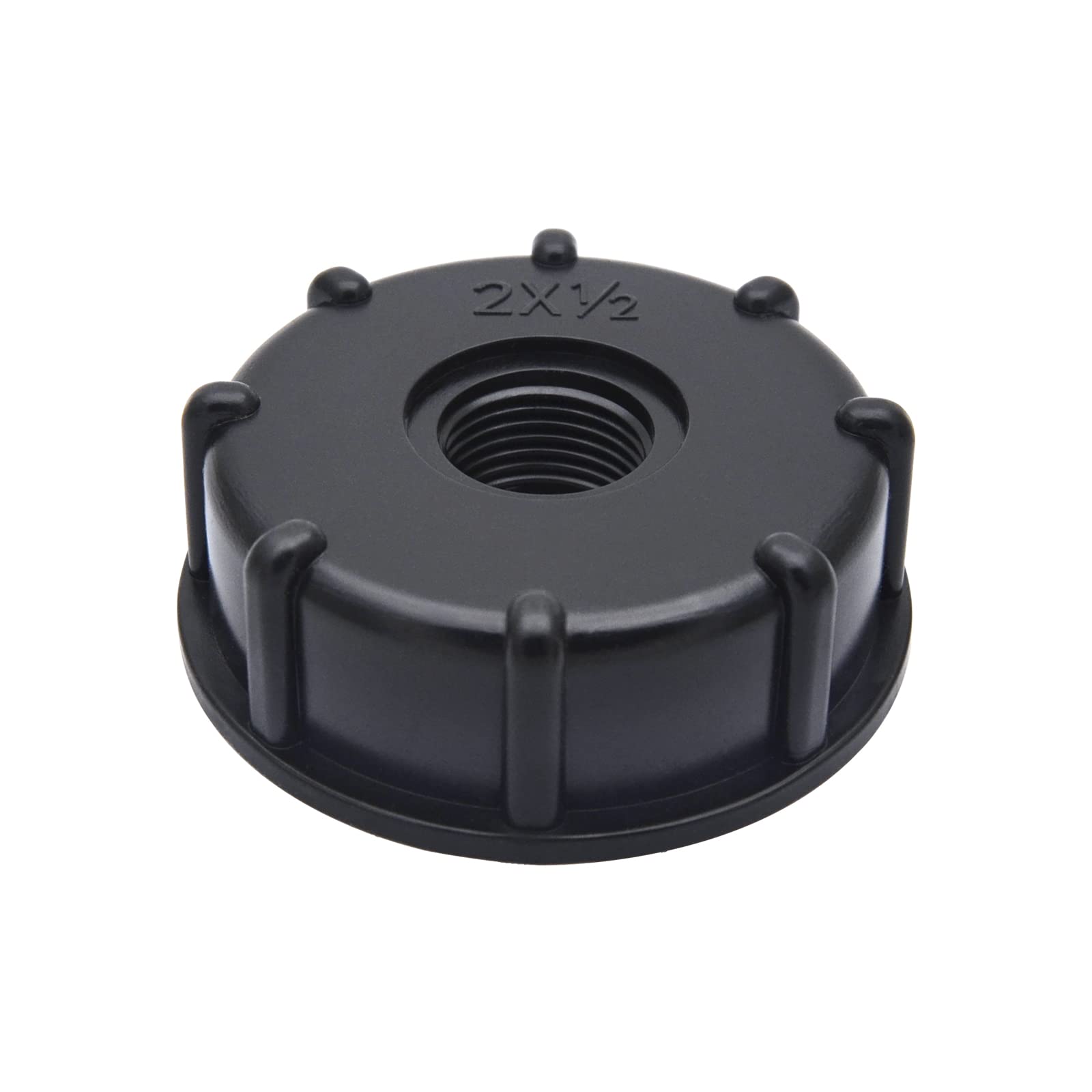 IBC Tank Fitting Valve Connector 1/2 inch Leak-Proof Adapter Female Threaded Straight Connector Water Tank Tap Replacement Valve Parts for Home Garden (S60*6, Black)
