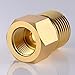 KES Adapter 1/2 NPT Male to 9/16-24 UNEF Female Converter Connection Fitting for Faucet Supply Line Solid Brass (Pack of 2) PJ12-P2