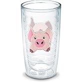 Tervis Front & Back Pig Made in USA Double Walled Insulated Tumbler Travel Cup Keeps Drinks Cold & Hot, 16oz - No Lid, Clear