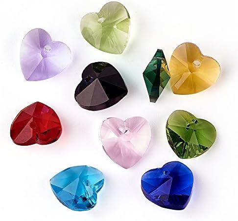Faceted Heart Charms