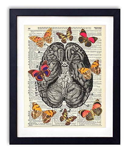 Butterflies On The Brain Upcycled Vintage Dictionary Art Print 8x10 - Thumbnail 2