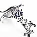 Signstek Glossy Metal Filigree Phantom Half Eye Mask for Venetian Masquerade, Black/Blue Stones