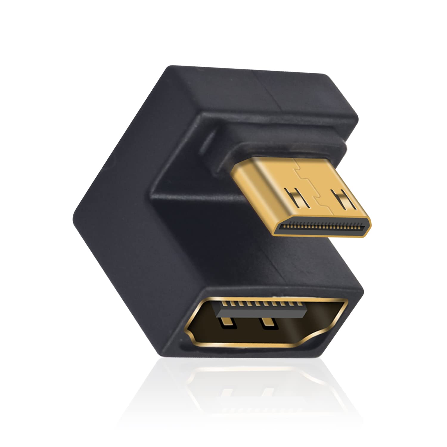 Duttek U Shape Mini HDMI to HDMI Adapter, 8K 180 Degree UP Angle Male to Female Adapter Support 8K@60Hz,48Gbps for Camera, Monitors, DVRs(1 Pack)