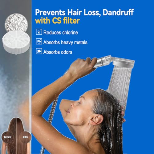 ALTHY Filtered Shower Head with Handheld, High Pressure SPA Shower Heads With Water Filter - Care For Your Skin&Hair - Include 1CS & 4PP Filter