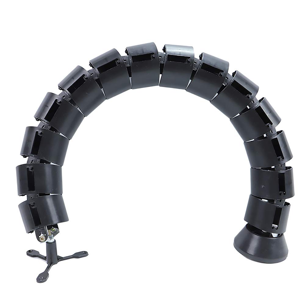 TOP-MAX Cable Organizer, Black, 80 x 6cm, Round, DIY Flexible, Home & Office Cord Organizer, Screw-In Installation, 1 Count