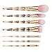 MixBeauty 7pcs Diamond Shaped Handle Makeup Brush Set For Powder Foundation Contour Blending Eyeshadow Eyebrow Brushes(Rose Gold)