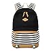 abshoo Lightweight Canvas Backpacks for Girls School Rucksack Women College Bookbags (Black)