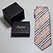 Secdtie Men's Brown Black White Checks Jacquard Woven Silk Tie Formal Necktie