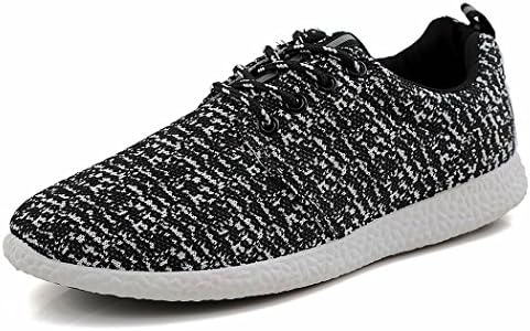XLD's Mens Breathable Comfortable Lace-Up Running Shoes,Walk,Outdoor,Exercise,Athletic Sneakers (43EU (9.5 (M) US Men), Black/white)