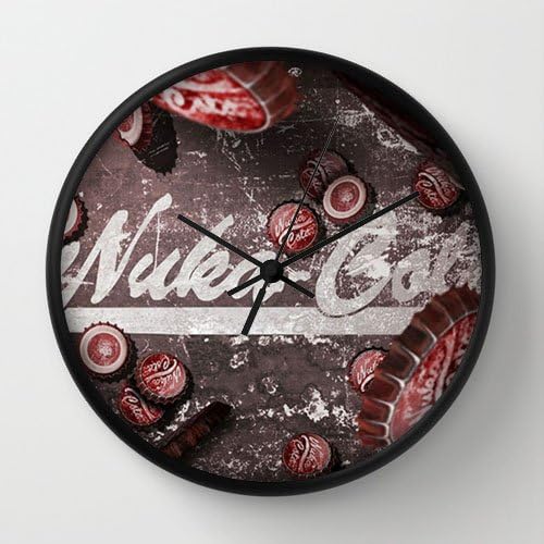 Custom Art Design Wall Decor Clock Fallout Nuka Cola(3) Black Frames Wall Clock Modern Design Watch Wall 10" Diameter Unique Wall Clocks