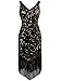 Vijiv Womens Flapper Dress 1920s V Neck Sequin Roaring 20s Great Gatsby Dress Gold and Black