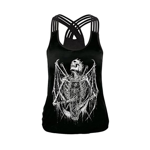 Nikuya-Women-Fashion-Sexy-Summer-Sleeveless-V-Neck-Vest-Bandage-Printed-Blouse-Tank-Tops-Camis-Clothes-S-Black