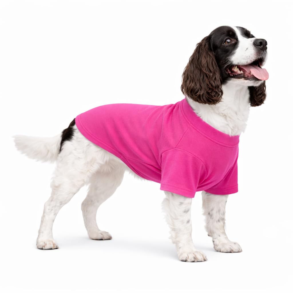 Lovelonglong Pet Clothing Dog Costumes Basic Blank T-Shirt Tee Shirts for Medium Large Dogs Rosered XXL+