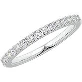Houston Diamond District 1.5 to 5.5 Carat Round LAB GROWN Gemstone and Alternating LAB GROWN Diamond Wedding Band (AAAA Heirloom Quality) 14K White Gold Diamond 3.5 Carat Size-6