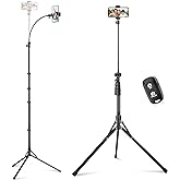 Sensyne 92" Cell Phone Tripod, Selfie Stick Tripod with 16.5" Flexible Gooseneck, Overhead Phone Stand for Video Recording, P
