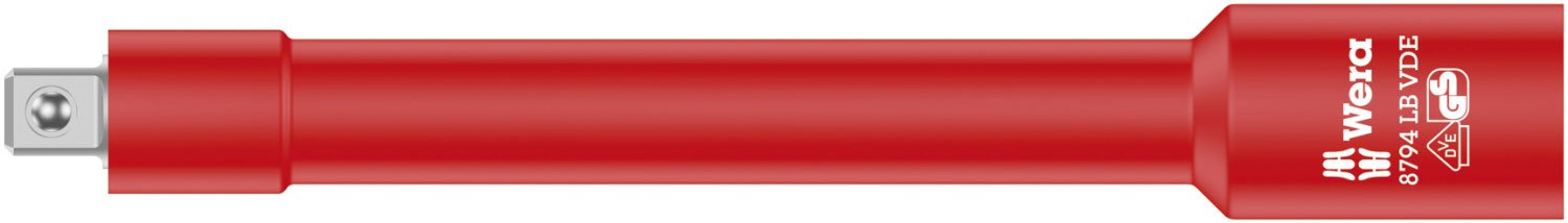 Wera 8794 LB Zyklop Vde Extension Drive, 3/8 x 166 mm, 05004965001, Red and Yellow, Long