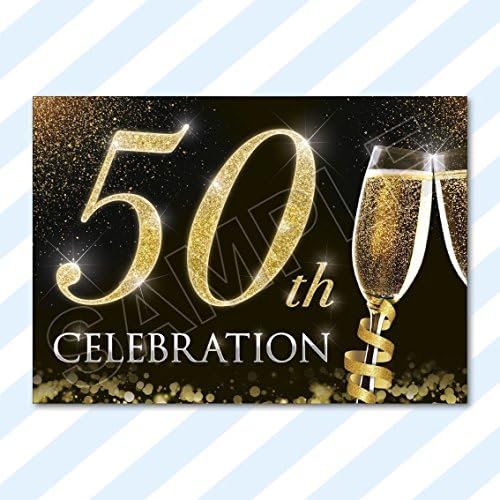 A6 CARDS - Birthday Party Invitations Invites Anniversary Celebration with Envelopes (50th Celebration) (Pack of 36)