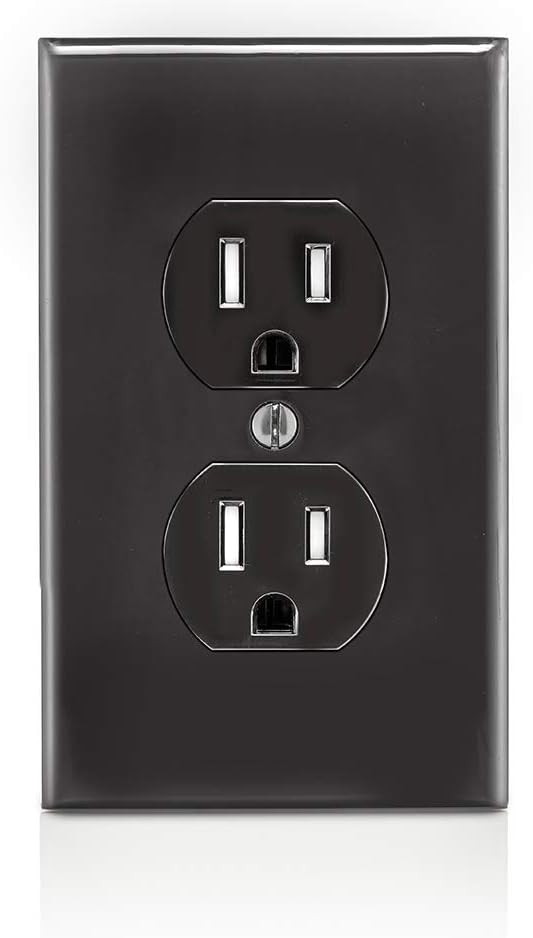Leviton T5320-WMP M22-Straight Blade Tamper Resistant Duplex Receptacle, 125 V, 15 A, 2 Pole, 3 Wire, 10 pack, White - - 