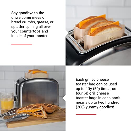 Reusable Toaster Bag Toaster Bags for Grilled Cheese Sandwiches, Pizza Rolls, + Nonstick