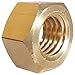 3/8-16 Full Finished Hex Nuts, Solid Brass, Grade 360, Plain Finish, Quantity 25