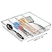 mDesign Set of 2 Drawer Inserts - Extendable Cutlery Tray for Kitchen Utensils such as Cooking Spoons, Spatulas & Whisks - Customisable: 3 to 4 Compartments - Clear