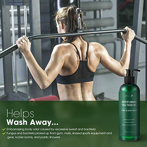 Aprilis Antifungal Tea Tree Oil Body Wash | Helps Relieve Athlete’s Foot, Ringworm, Toenail Fungus, Jock Itch, Acne, Eczema & Body Odor, Aprilis Antibacterial Soap - Soothes Itching & Promotes Healthy