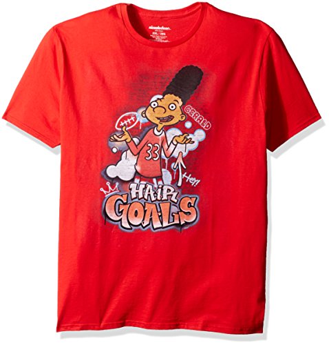 Nickelodeon Men s Hey Arnold Short Sleeve Graphic T-Shirt, Hair Goals Red, M Nickelodeon Men s Hey Arnold Short Sleeve Graphic T-Shirt, Hair Goals Red, M