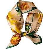 JERLA 100% Mulberry Silk Neck Scarf 21"x21" Small Square Scarfs for Women Gift Packed