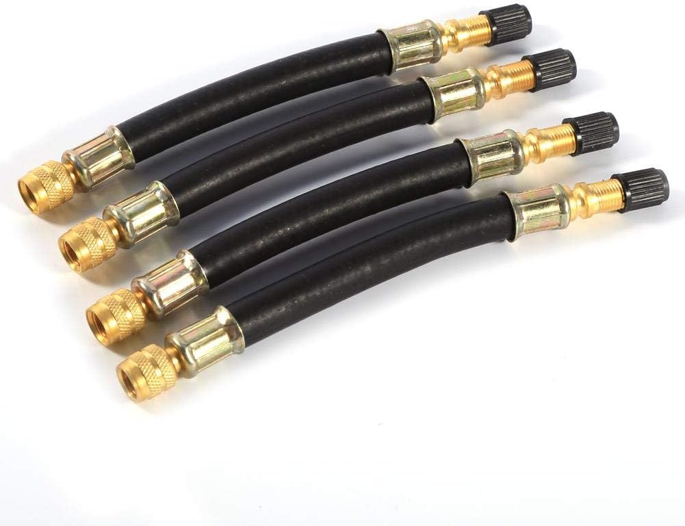 Tyre Valve Extensions, 4 pack durable tyre valve extenders, 140mm flexible valve extension tool, for cars bikes, motorcycles, and RVs
