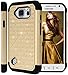 Style4U S6 Active Case, Galaxy S6 Active Case, Studded Rhinestone Crystal Bling Hybrid Armor Case Cover for Samsung Galaxy S6 Active **Does Not Fit Galaxy S6** with 1 Stylus [Gold/Black]