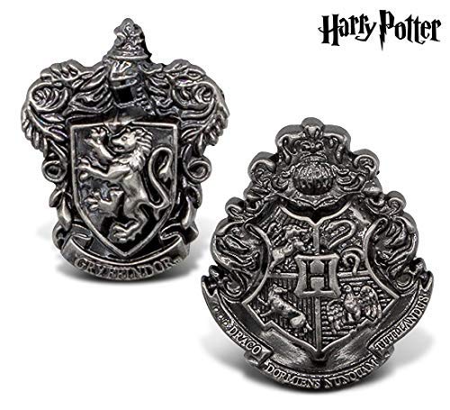 ハリーポッター ピューター製ラペルピン B07kvrg1 2個 グリフィンドールとホグワーツの紋章 ワープガジェットバンドル ガールズ 新品 本物 当店在庫だから安心