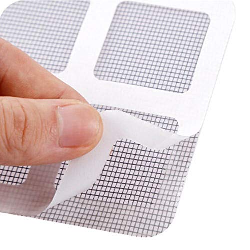 Zengest Door and Window Screen Repair Kit, 12 Pcs (4 x 4 Inches), Equivalent to 48 Pcs 2 x 2 inches, Strong Fiberglass Holes Cover Mesh Tape Kit