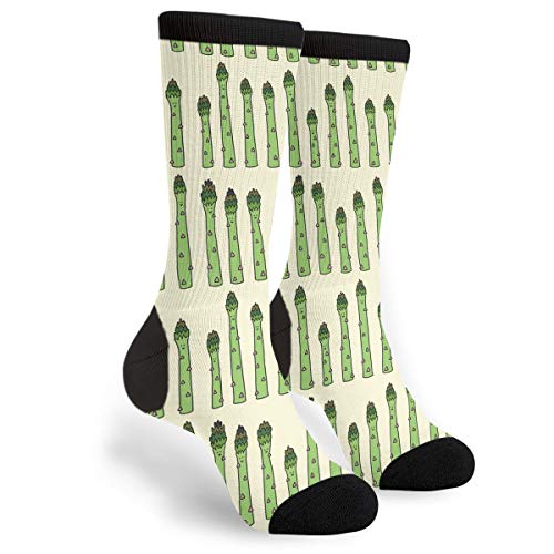 NGFF Slender Asparagus Men Women Casual Crazy Funny Athletic Sport Colorful Fancy Novelty Graphic Crew Tube Socks